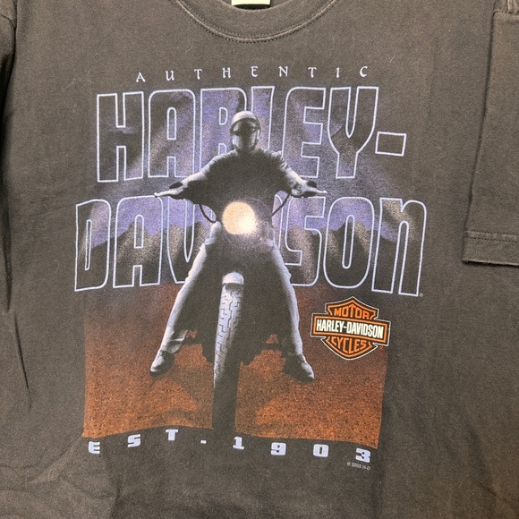 Vintage Harley Davidson Authentic Motorcycle Graphic T-Shirt Men Large Ohio 2003 - Picture 3 of 8
